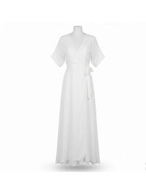 Reformation Womens Ivory Wrap Maxi Dress Lightweight & Flowy Elegant Style Sz XS